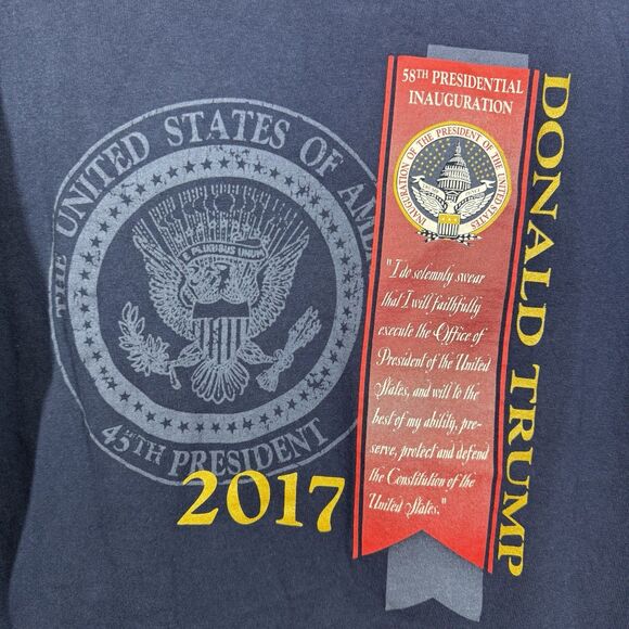 President Donald Trump Shirt Large 58th Presidential Innauguration 2017 Blue - Picture 2 of 8